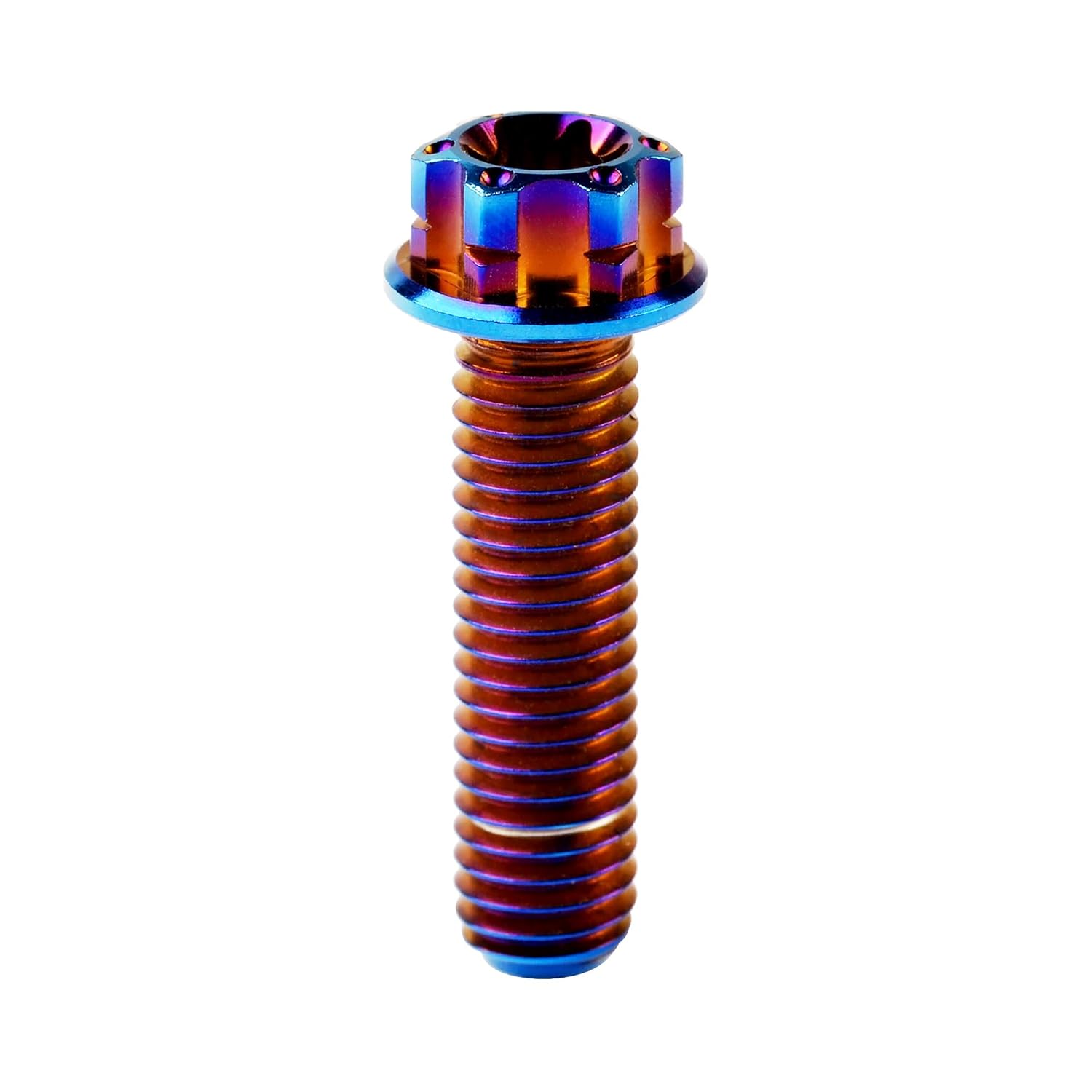 Titanium Torx Bolt M10x15 20 25 30 35 40 45 50 55 60 65 70 75 80 85 90mm T50 Flange Head Screw for Motorcycle Refitted Pack of 4 (Burnt Blue, M10x35mm Pitch 1.5)