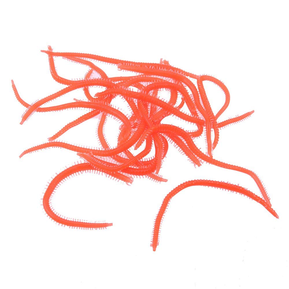 Lot De 20 Leurres De Pêche Souples – Vers De Mer Rouges, Appâts Artificiels Salés, Action Réaliste