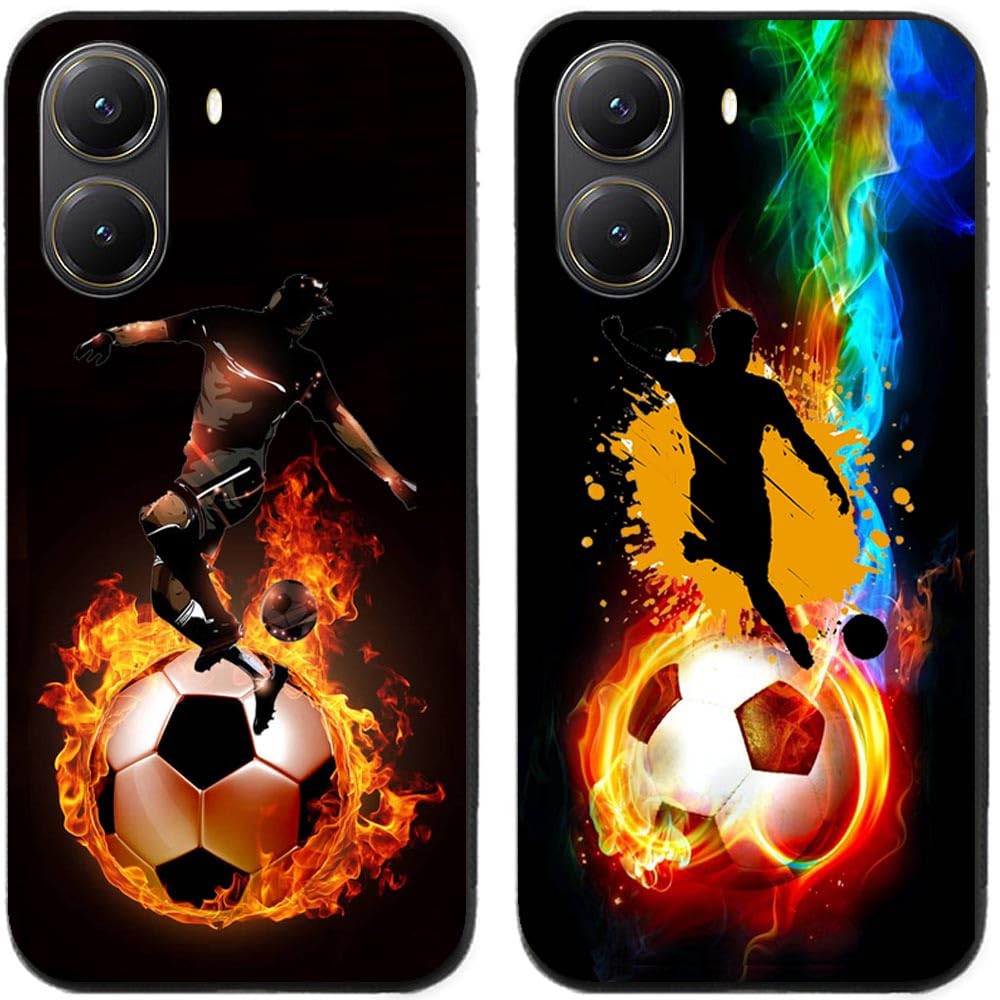 Case For Xiaomi Redmi Turbo 4 / Poco X7 Pro 5G,Cool Football Player Footballer Printed Durable Degradable TPU Silicone Gel Thin Back Phone Case Cover,2 Pcs/lot