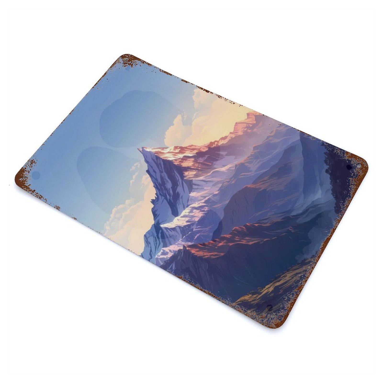 Machapuchare Rustic Tin Plaque 11.8"x7.9", Ideal for Cafe, Home Bar And Lounge Decor