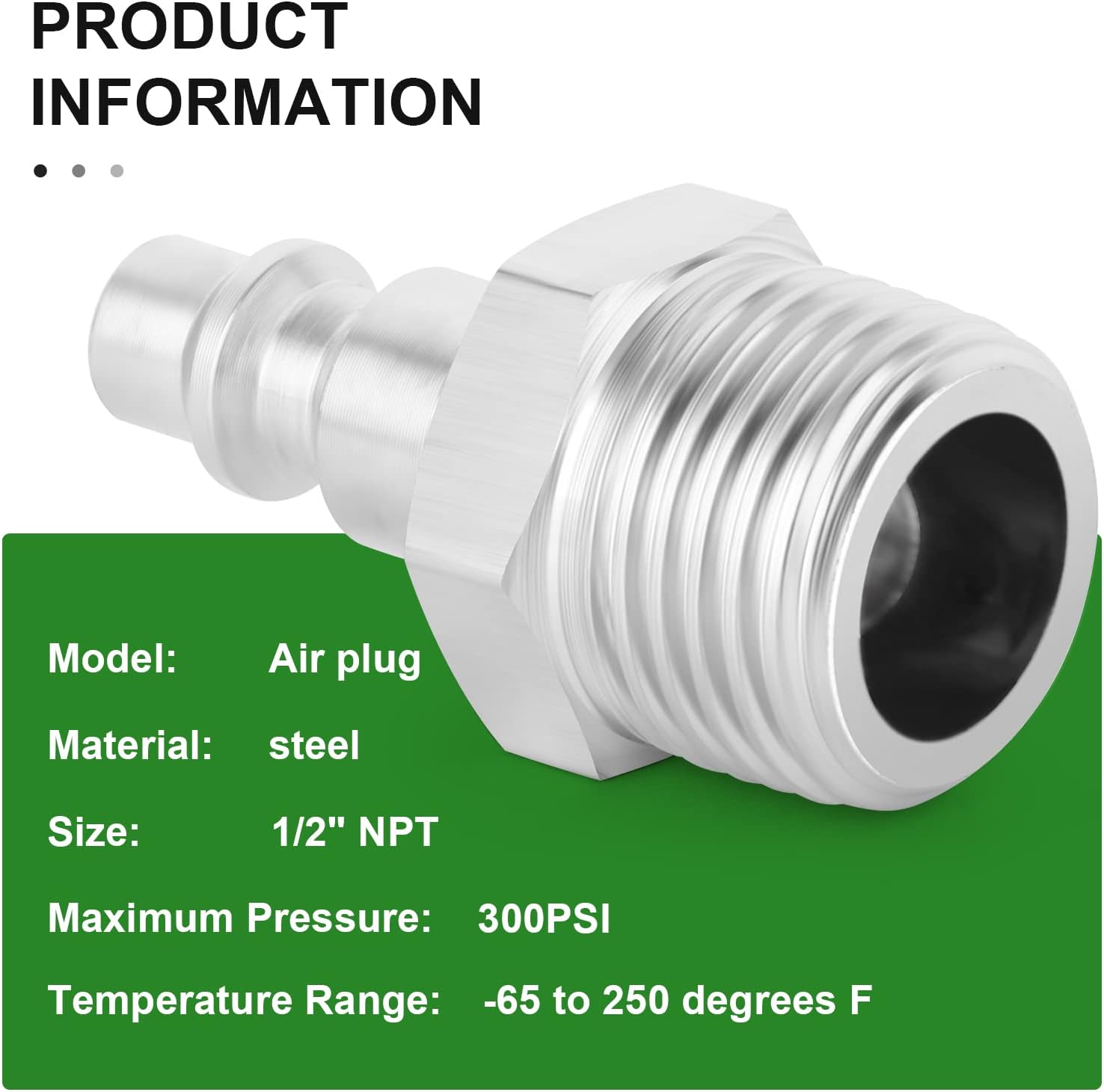 TAISHER Air Hose Fittings, 1/4'' Flow Size, 1/2''MNPT Air Plug, I/M Type, Air Compressor Accessories Fittings(20 PCS) - - 