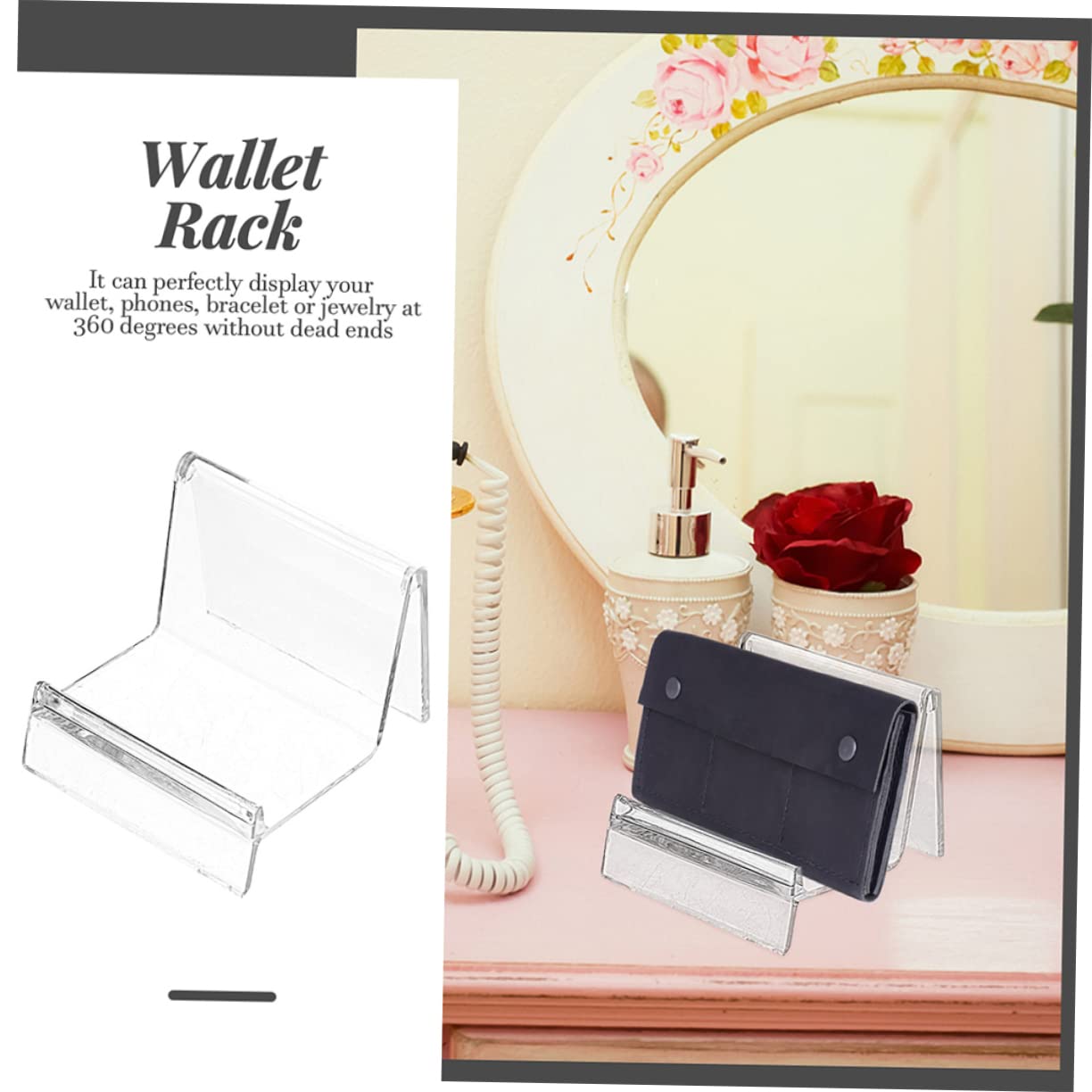 Cabilock Espositore Trasparente Supporto da Tavolo 7cm in PS Confezione da 20 Pezzi per Portafogli e Biglietti da Visita per Negozi e Desktop