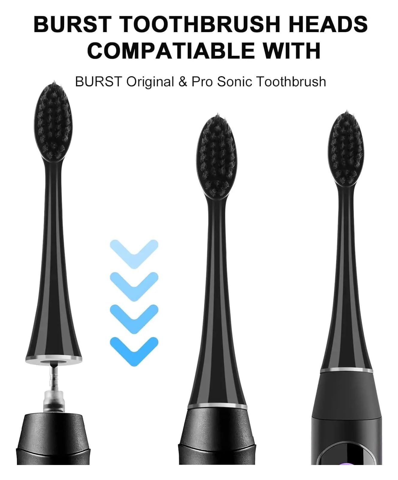 Testine di ricambio da 5/10 pezzi compatibili con spazzolino elettrico(10pcs Black)