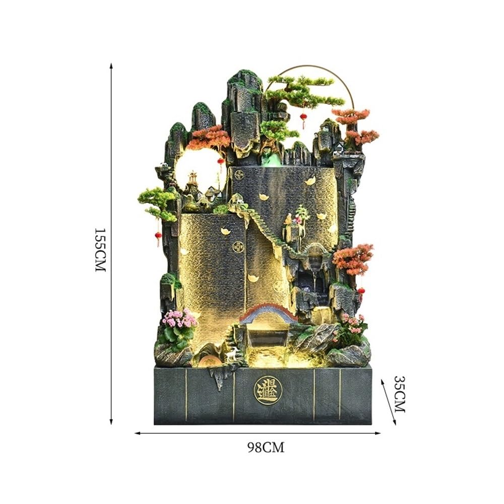 Indoor Floor Fountain Feng Shui Living Room Courtyard Landscape Decoration Large Floor Rockery Circulating Water Fish Tank Water Fountain