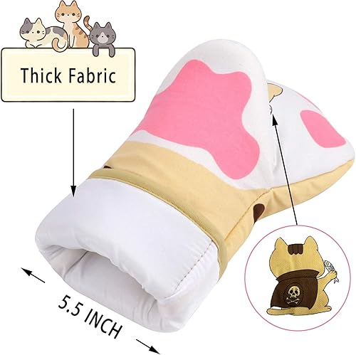Miniatura 3 de Divertidos guantes de cocina para horno, accesorios de cocina, resistentes al calor, guantes kawaii para gatos, regalos para amantes de los gatos, 1