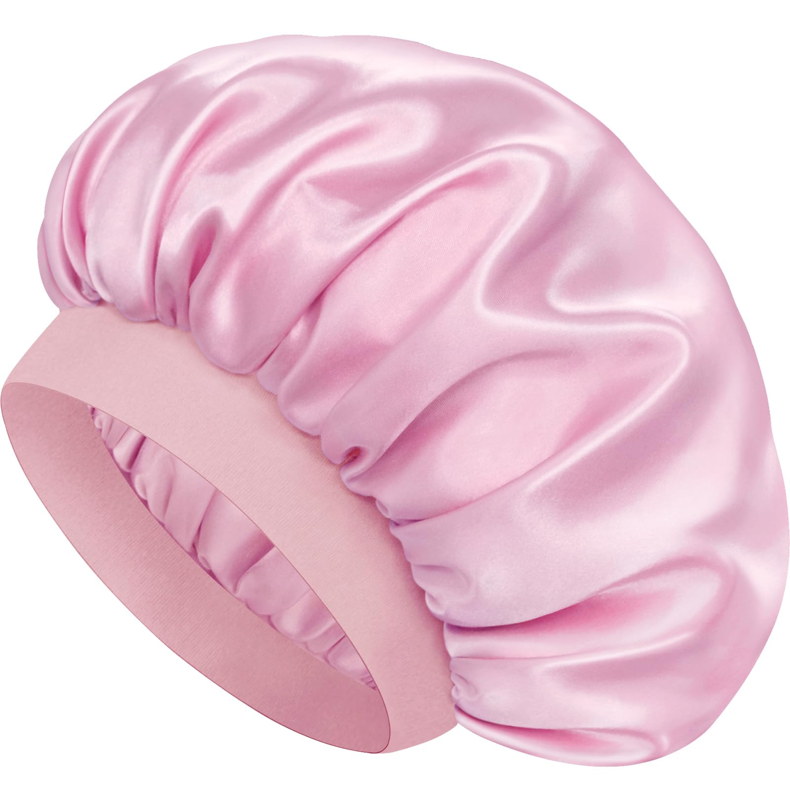 Satin Silk Bonnet for Hair, Double Layer Sleep Cap for Men &amp; Women