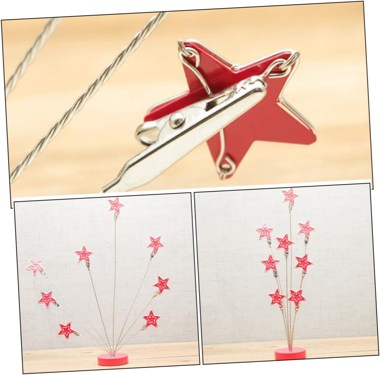 Angoily Star Shaped Stainless Steel Memo Clip Holder for Desktop Photo Stand for Weddings Birthdays and Events Reliable Place Card Holder for Notes and Pictures