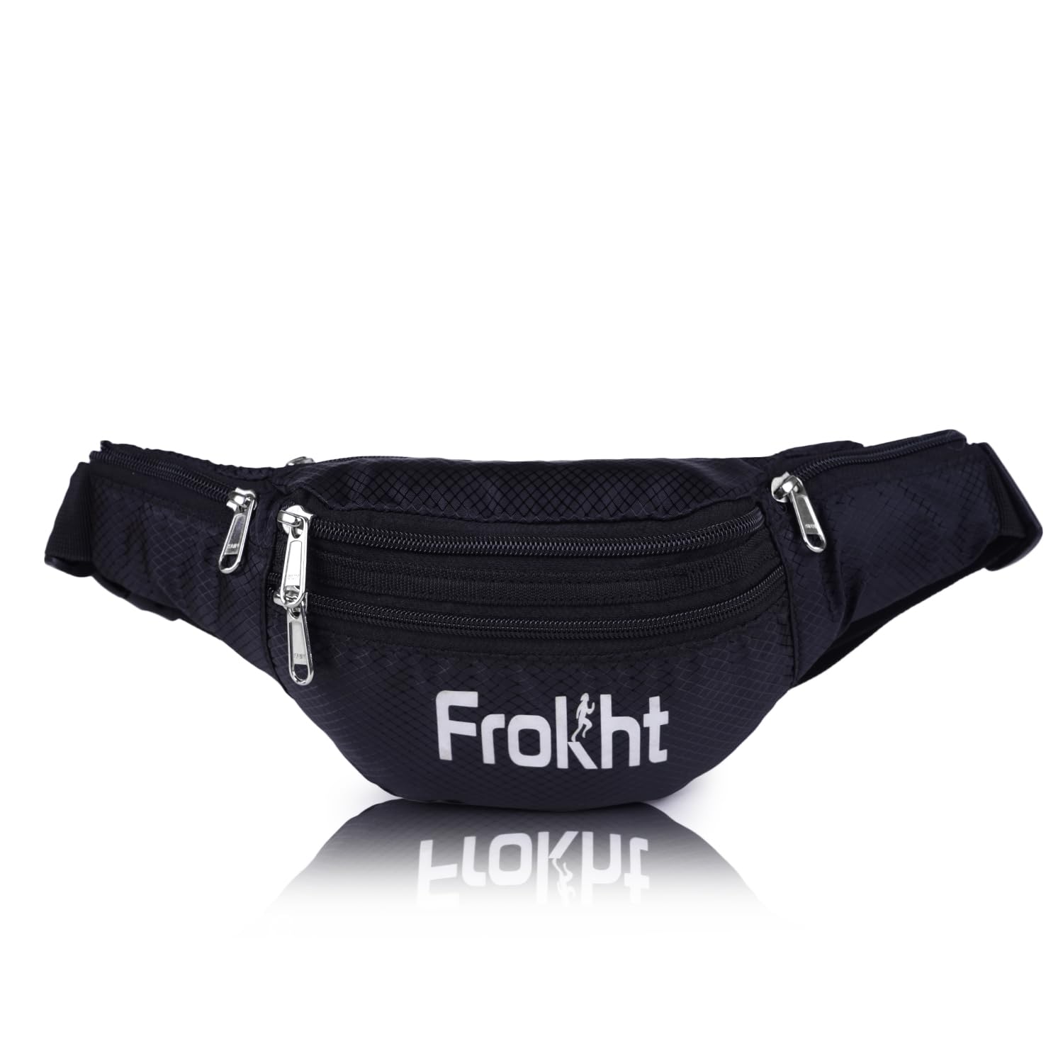 Greyfab Waist Bags for Men Women- Premium Stitching, Branded Zippers, Standard Fanny Pack for Hiking Travel Camping Running Sports Outdoors, Money Belt with Adjustable Strap | Black (B0D58JPW5S) Amazon Price History, Amazon Price Tracker