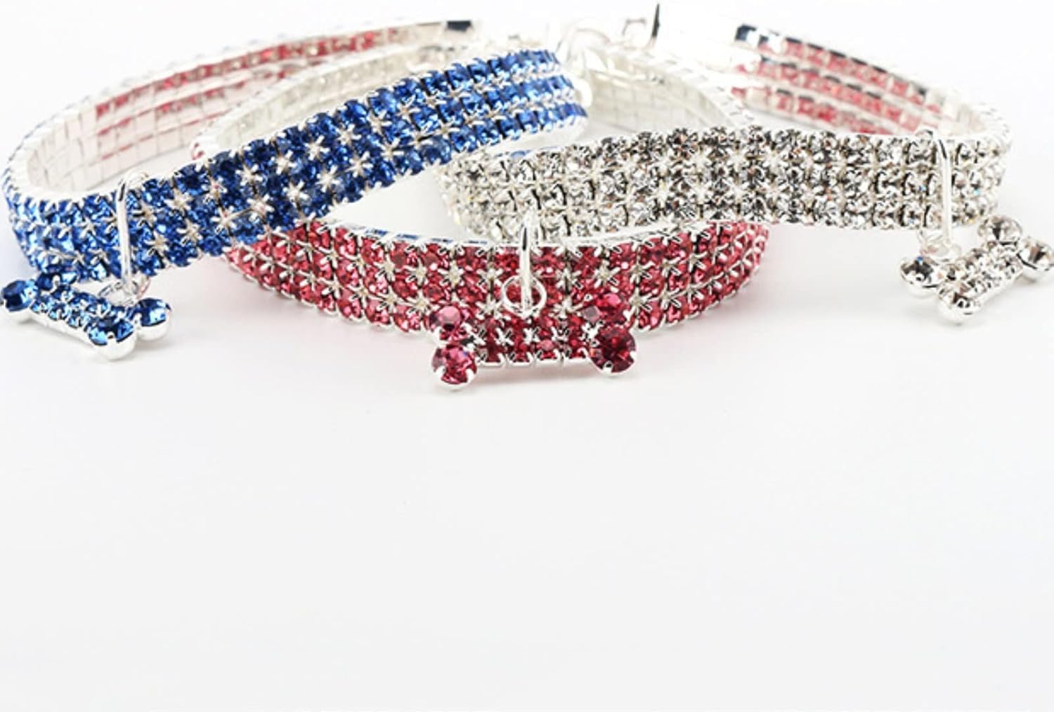 Collar de perro con diamantes de imitación, collar ajustable para gato con colgante de purpurina de diamante (negro, grande)