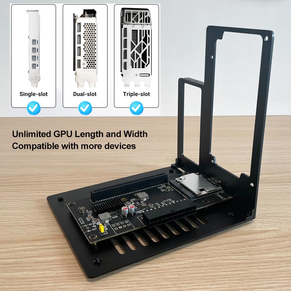 Bewinner Dock Station GPU Esterna per W 10 64 Bit, Custodia GPU PCIE X16 64 Gbps con Interfaccia Oculink, Staffa di Estensione Scheda Grafica per Laptop, Supporto ATX/SFX