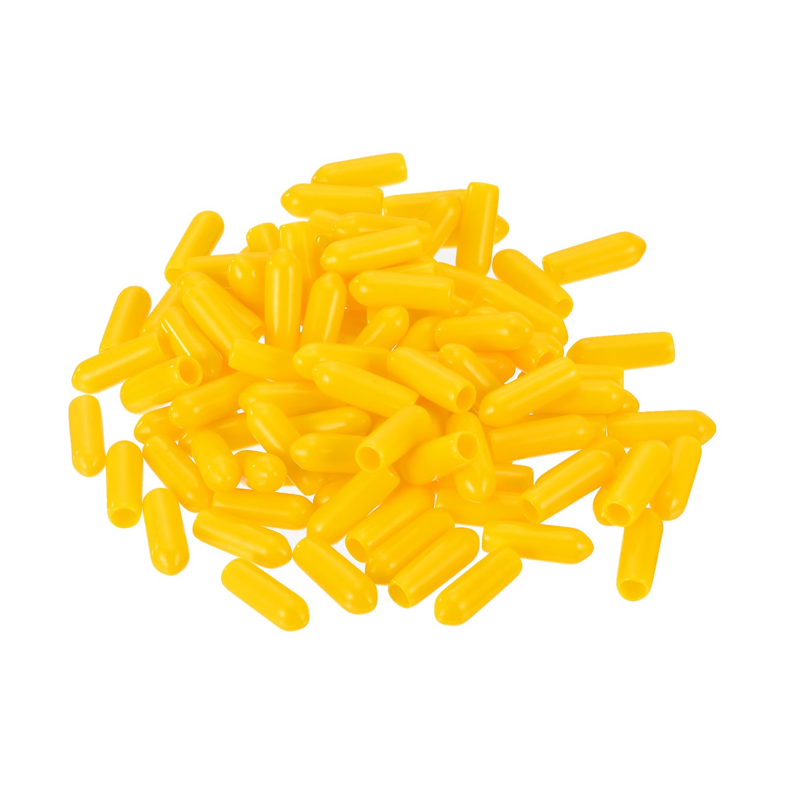 uxcell 100pcs Rubber End Caps 4mm ID Vinyl Cap Cover Screw Protectors Yellow
