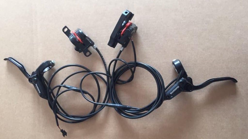 NBPOWER Modified Hydraulic Disc Brake with an Cut Off Power, for e-Bike DIY Conversion Kit Parts (Black SM-2Y Connector)