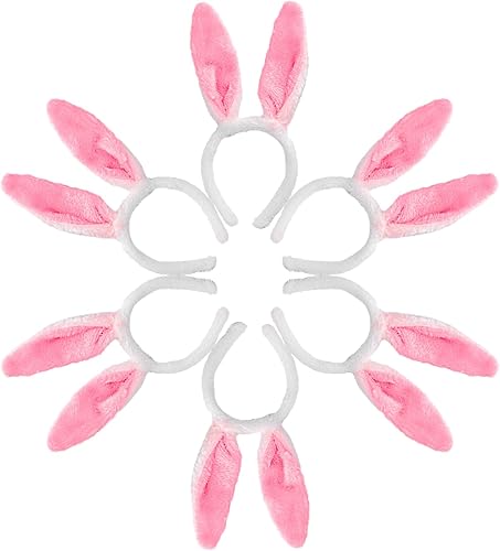 Miniatura 2 de Max Fun 16 diademas de orejas de conejo de Pascua, diadema de orejas de conejo, diadema de conejo de felpa para niños, recuerdos de fiesta de Pascua