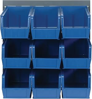 Quantum Storage Systems QLP-1819-230-9BL Gray Louvered Panels Complete Package with Bins, 18" L x 19" H, Blue