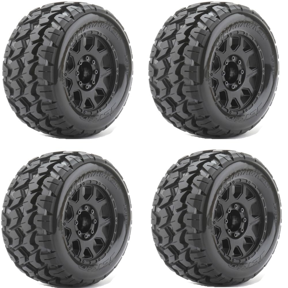 Powerhobby 1/8 MT 3.8 Belted Mounted Tires 17MM (4) FITS : Traxxas Sledge/E-Revo/Arrma Kraton/Outcast/Talion/Notrouious (Tomahawk)