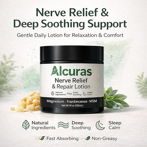 Miniatura 2 de Alcuras - Crema para nervios, loción de neuropatía Alcura con árnica y magnesio para rodilla, crema corporal hidratante de magnesio, calmante