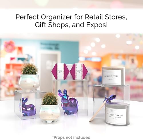 Vista 19 de Marketing Holders Soportes de exhibición de acrílico de 2 pulgadas a 8 pulgadas de alto, 7 piezas de plástico transparente para encimera, pedestal