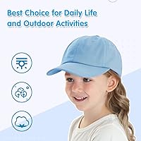 Vista 6 de Peecabe Gorra de béisbol para niños pequeños, unisex, de algodón, ajustable, para bebés, niños, gorra de béisbol para niñas de 1 a 5 años