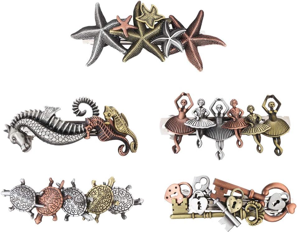 格安激安 Vongee 5piecesヴィンテージヘアバレッタレトロフレンチヘアピンバタフライドルフィンヘアクリップヴィンテージヘアバレッタb