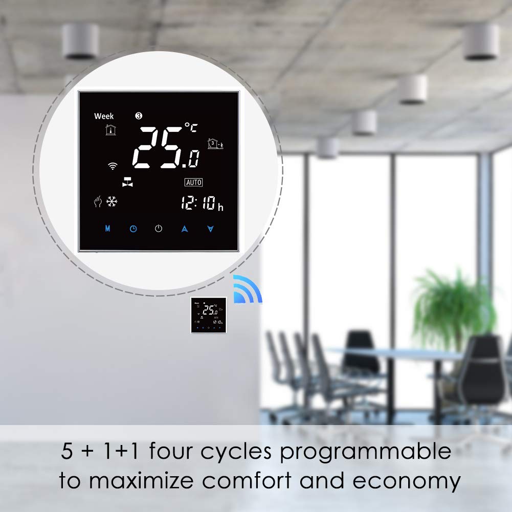 Inteligentny termostat WiFi kompatybilny z Alexa Google Home IFTTT - programowalne bezprzewodowe termostaty do podgrzewania wody, pilot zdalnego sterowania, cyfrowy regulator temperatury, 3A