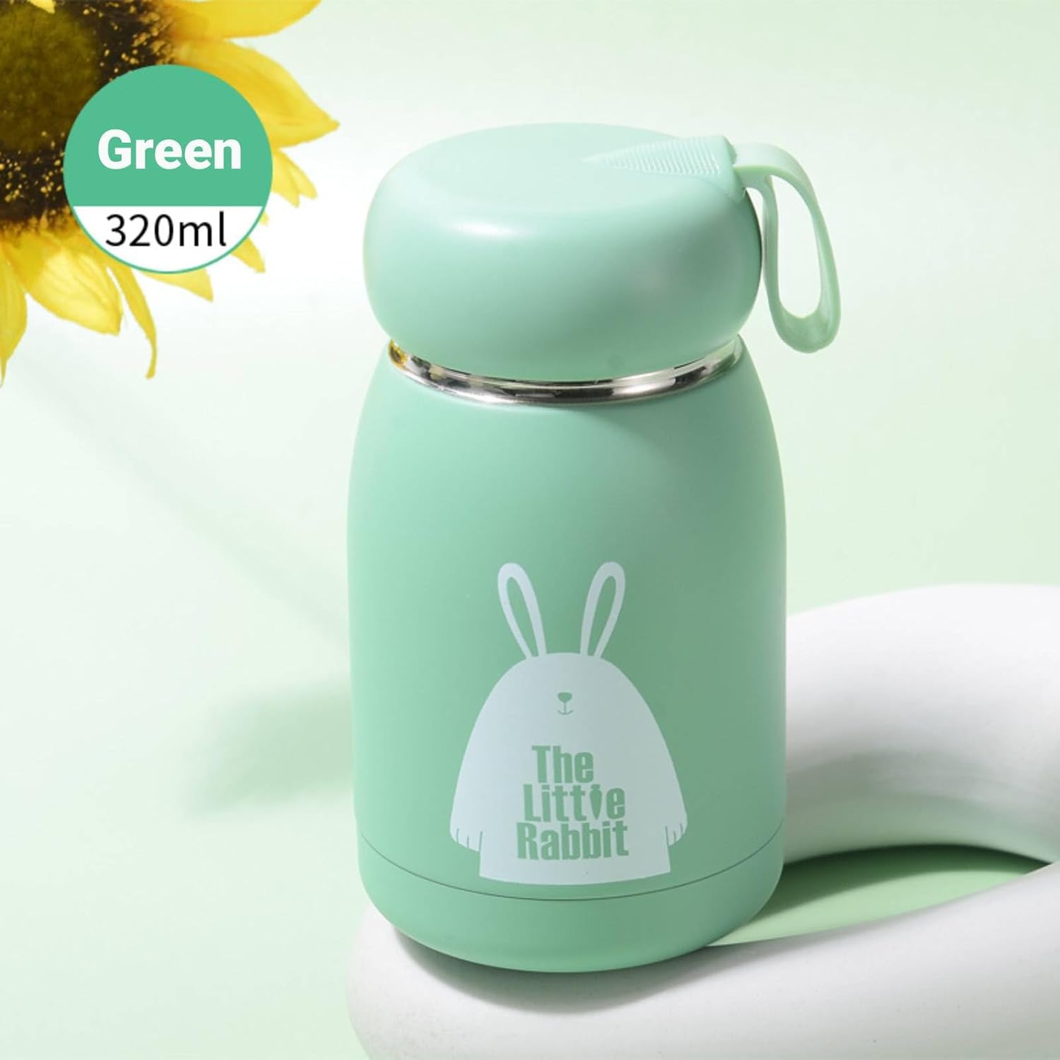 320ml Vacuum Cup Mini Insulated Coffee Bottle,Stainless Steel Travel Mug Cute Rabbit Tea Cup for Adult, Office Car Outdoor Use - Image 4
