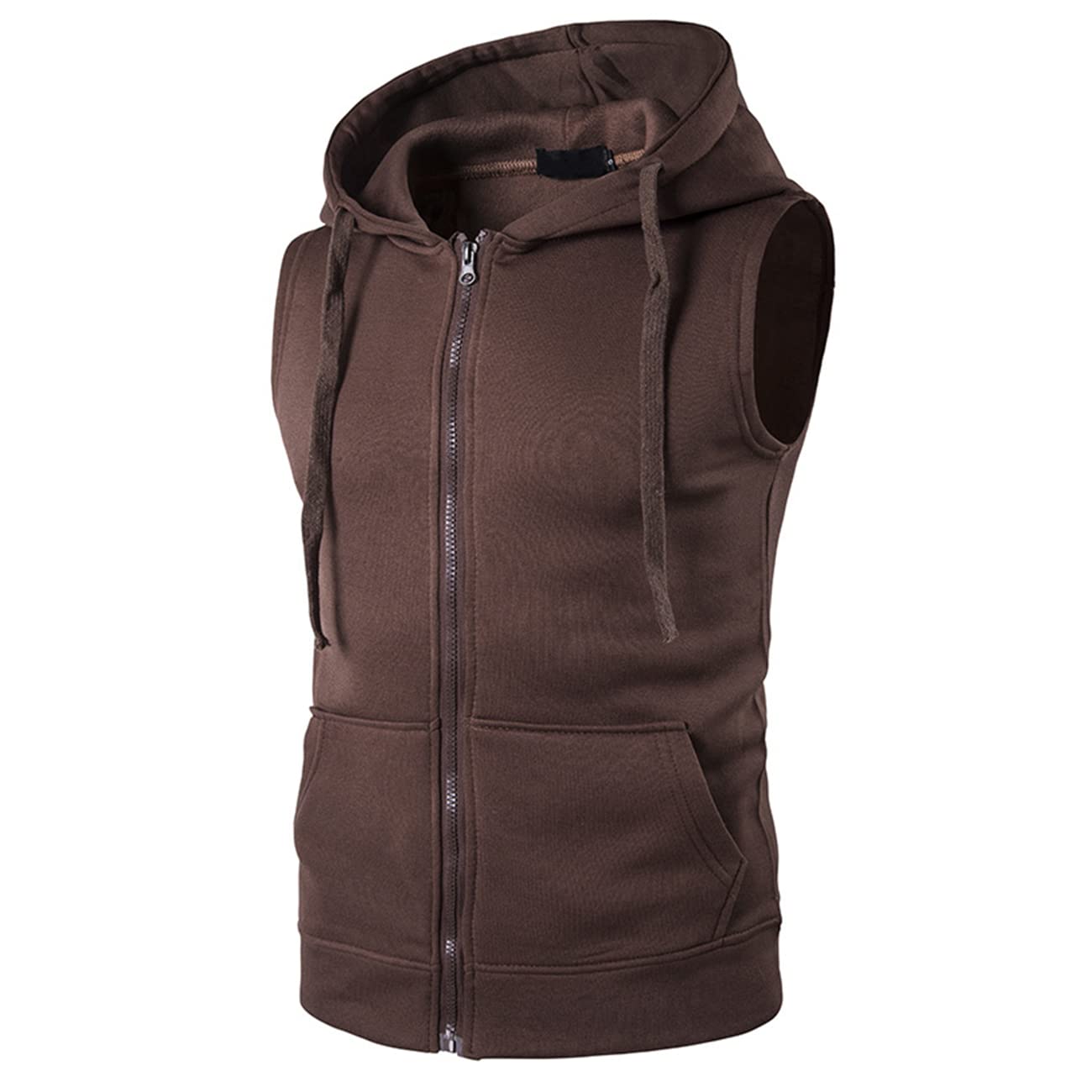 Gilet Felpa Con Cappuccio E Zip Uomo ZYHMD - Felpa Smanicata Con Tasche, Casual, Giacca Leggera Per Lavoro O Tempo Libero
