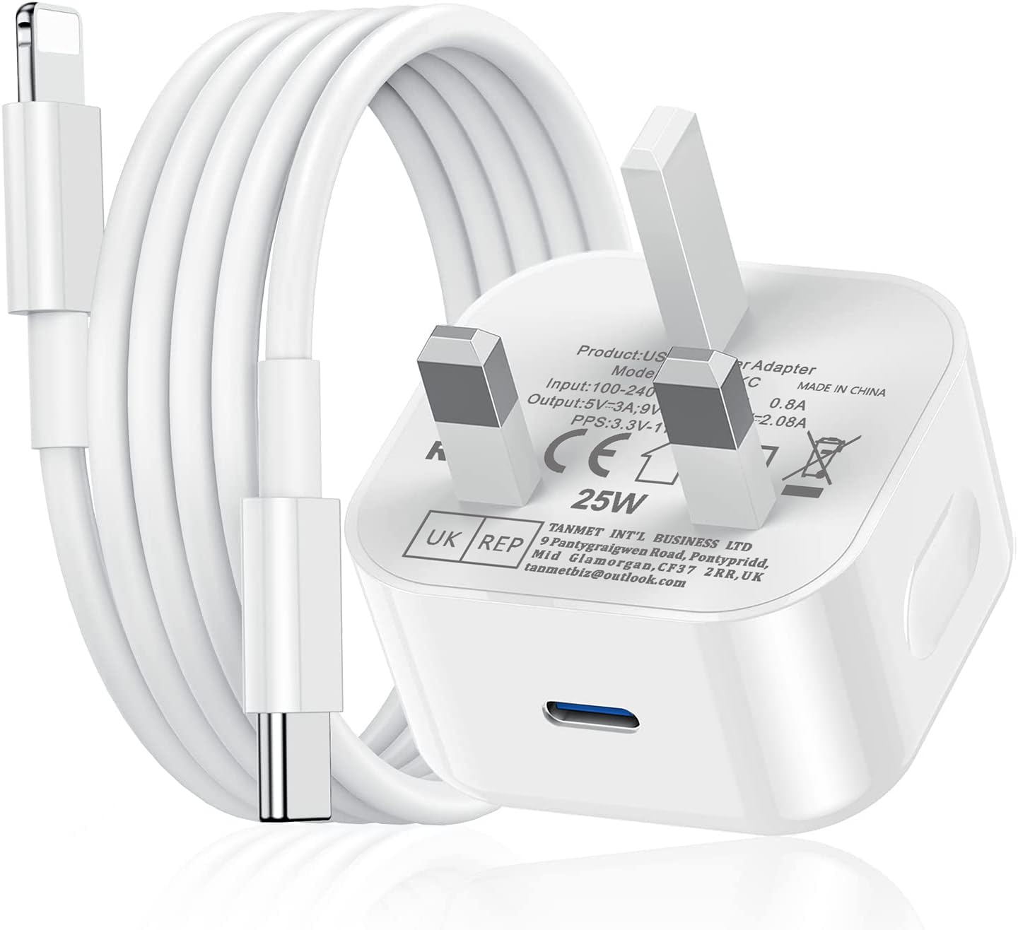 iPhone Charger Fast Charge,Apple i Phone Fast Charger Cable and Plug 25W Charging for iPhone 14/14 Plus/14 Pro/14 Pro Max/13/13 Pro/12 Pro/SE/11 Pro,3FT/1M New Rapid USB C to PD Charging Lead and Plug