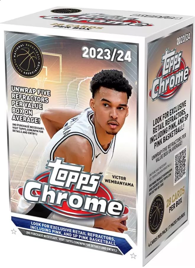 Amazon.com: 2023-24 Topps Chrome Basketball Sealed Blaster Box 