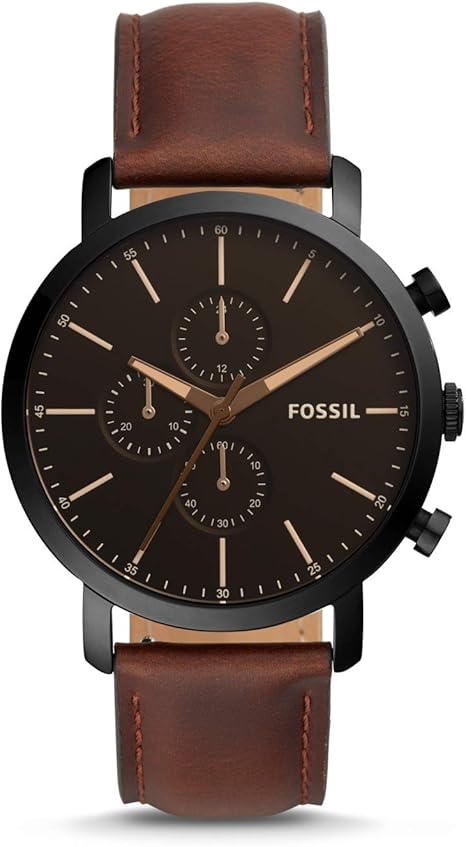 Amazon.co.jp: Fossil Luther クロノグラフブラウンレザーウォッチ BQ2461 : 服＆ファッション小物