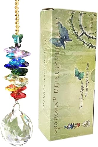 Atrapasoles de mariposa, colgante de cristal para ventana, regalos de condolencias para amigos en duelo