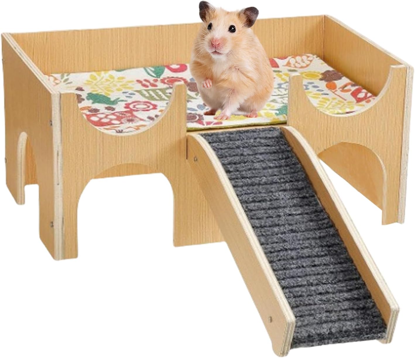 Pet Animal - Wooden 2 Layer Habitat, Hamster Hedgehog Guinea Bunny House, Exercise Stairs Accessory, Small Pet | Durable Pets Habitat Activity, Perfect for Bunny Hedgehog Play