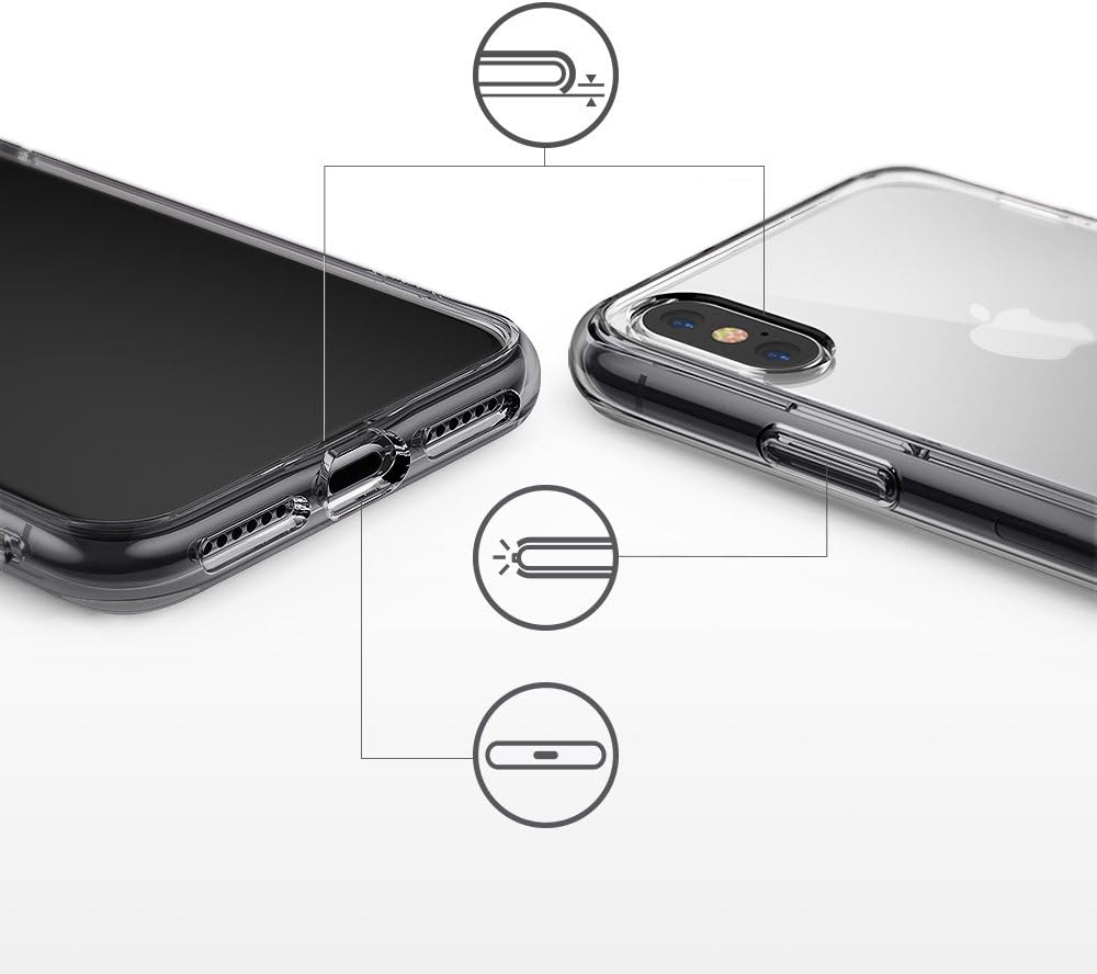 Ringke Fusion Designed for iPhone X Case Transparent Scratch Protection for iPhone X Cover (Not Compatible with iPhone Xs) - Smoke Black