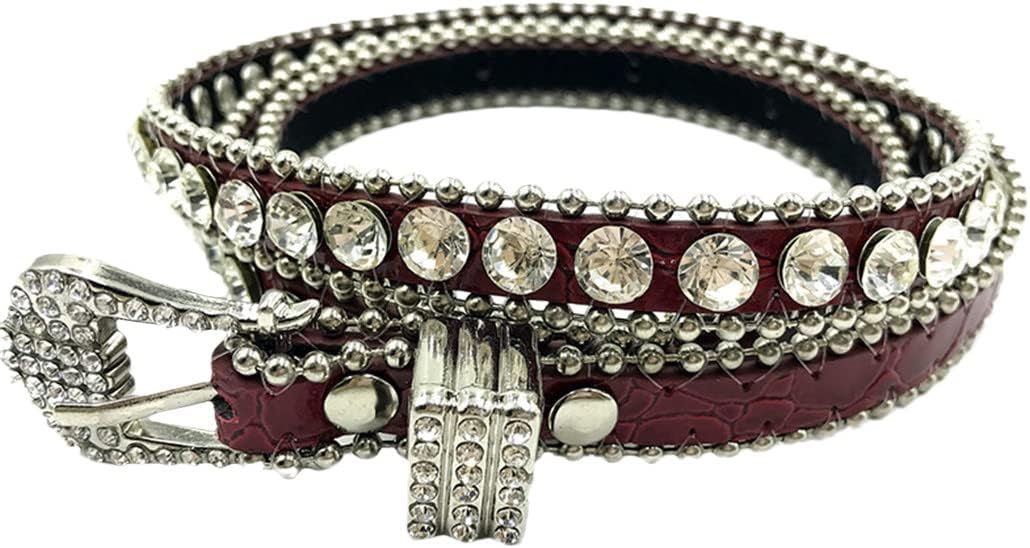 White Leather Belts Men Women Unisex Rhinestone Luxury Belts Wide Buckle Punk Belts Metal Waistband