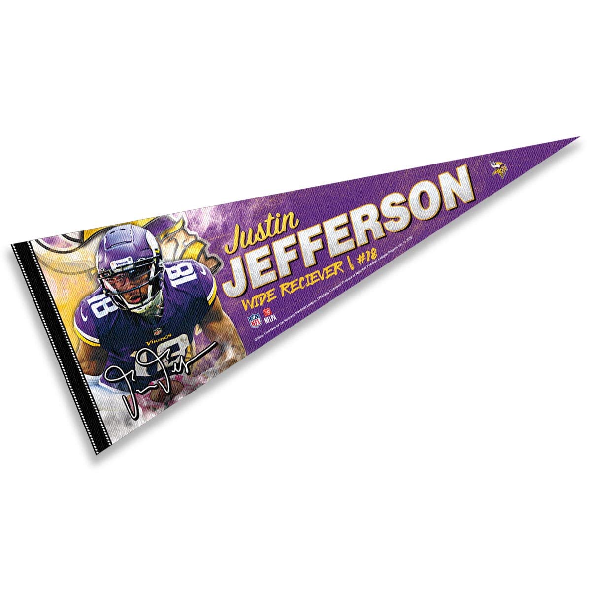 Minnesota Vikings Jefferson Pennant Banner Flag