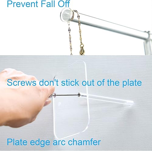 Miniatura 5 de lengnoyp Soporte de joyería de alta calidad soporte para collar soporte organizador de joyas acrílico sólido transparente de 2 niveles y soporte