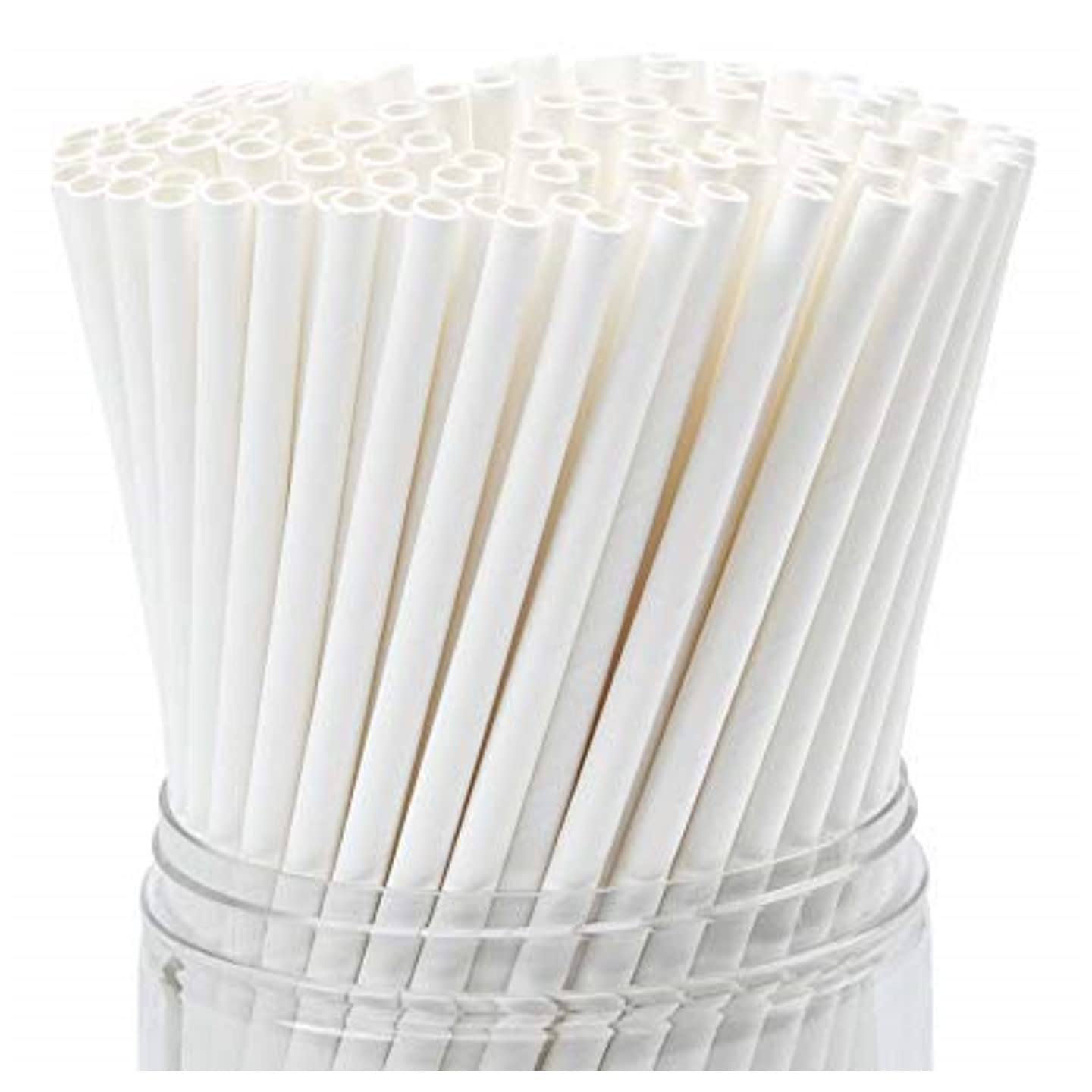 G 1, Bio-degradable Disposable | Hard Paper Drinking Straws | Pack of -200 Pieces | Size -6mm, Height - 8 inch | White Color | Eco-Friendly |
