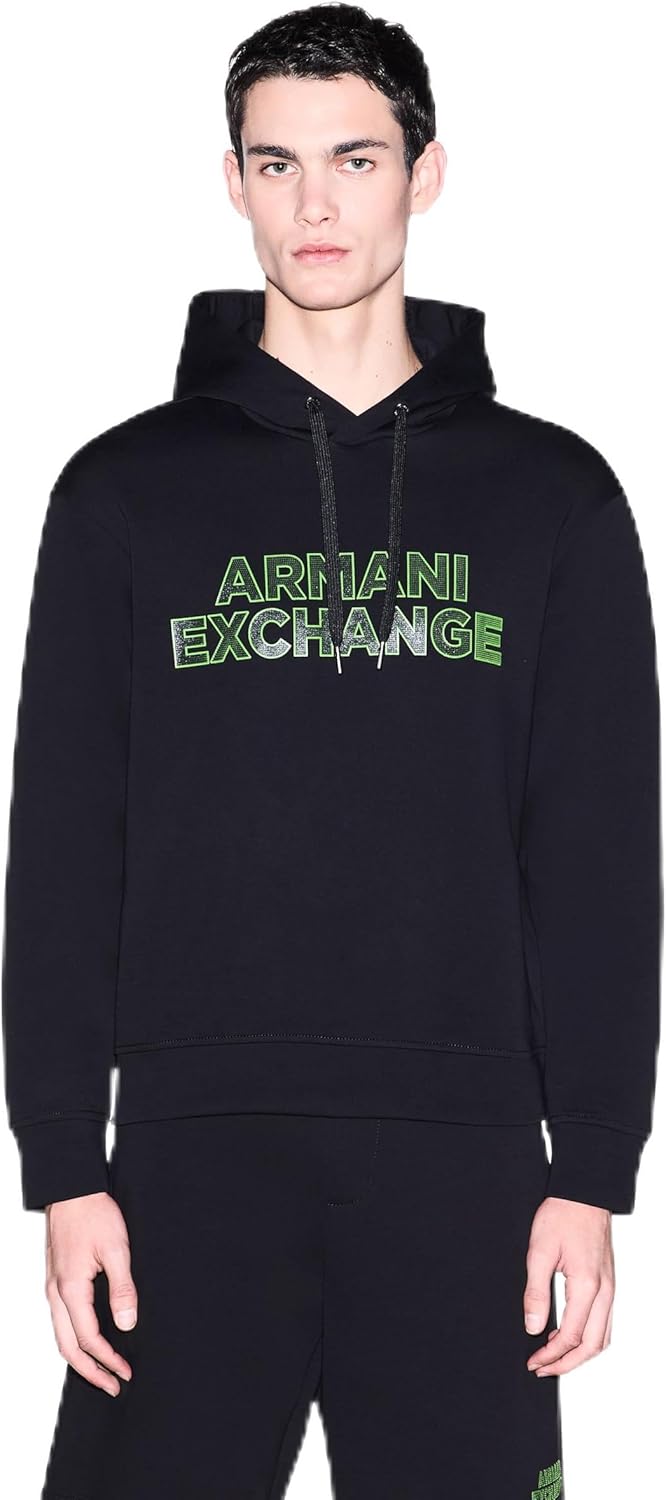 Armani Exchange Men's 3d Elevated Logo Hoodie Sweatshirt