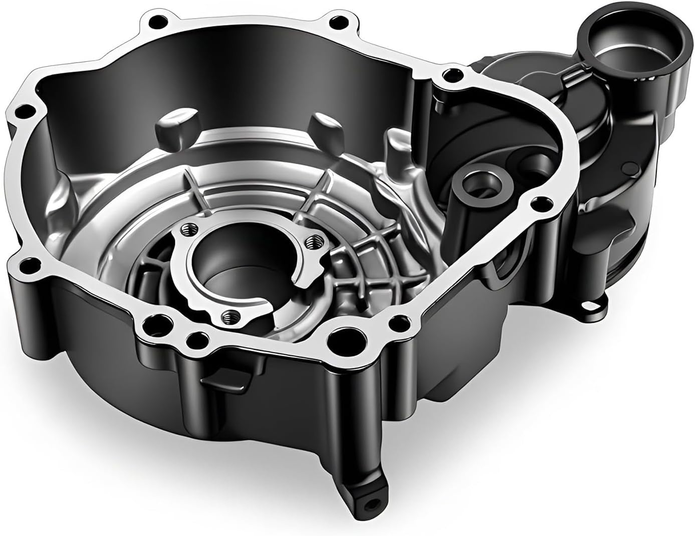 Engine Stator Cover with Gasket Compatible with Suzuki GSXR 600 750 (2006-2023) - Black Aluminum Crankcase Guard Replacement fits GSX-R600 GSX-R750​