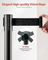 Vista 19 de VEVOR Poste de anclaje, 6 soportes con cinturones retráctiles, cola de puntal negro de acero al carbono con base hueca de inyección de arena