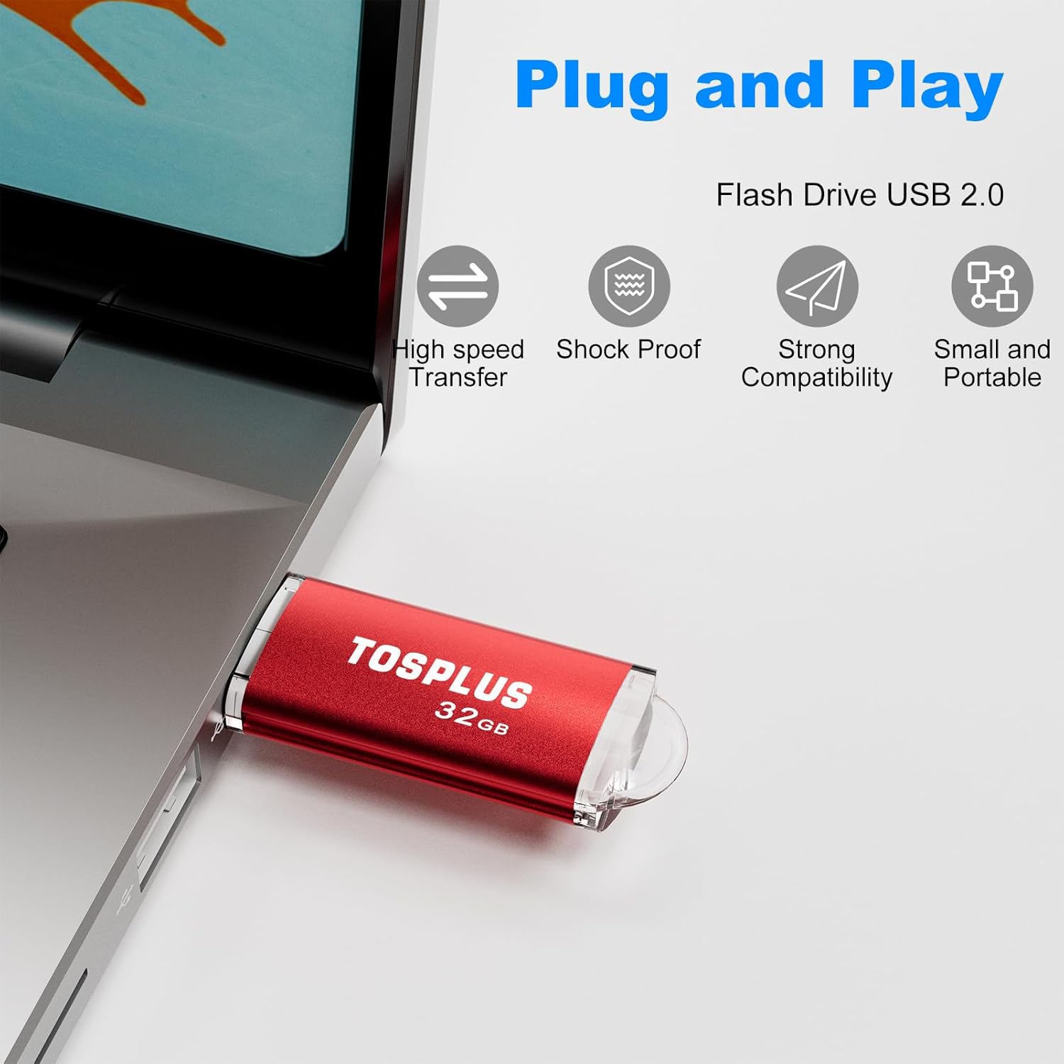 3Pack 32GB USB Flash Drives 32GB Thumb Drives Memory Stick Jump Drive (Black/Red/Blue)