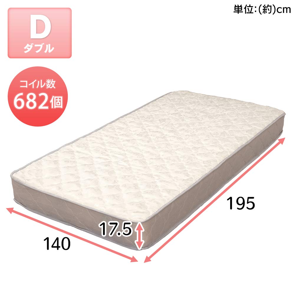 アイリスプラザ マットレス ポケットコイル 厚み17.5cm コイル682個 体圧分散 型崩れしにくい キルティング 通気性 ダブル ホワイト Amazon.co.jp: アイリスプラザ マットレス ポケットコイル 厚み17.5cm