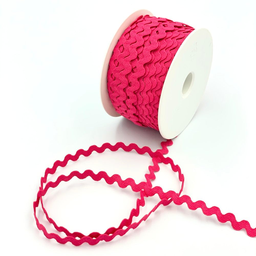 Craft Cult 8mm Small Sized RIC Rac Ribbon Trim - 25 Metre Roll (11 - Cerise Pink)