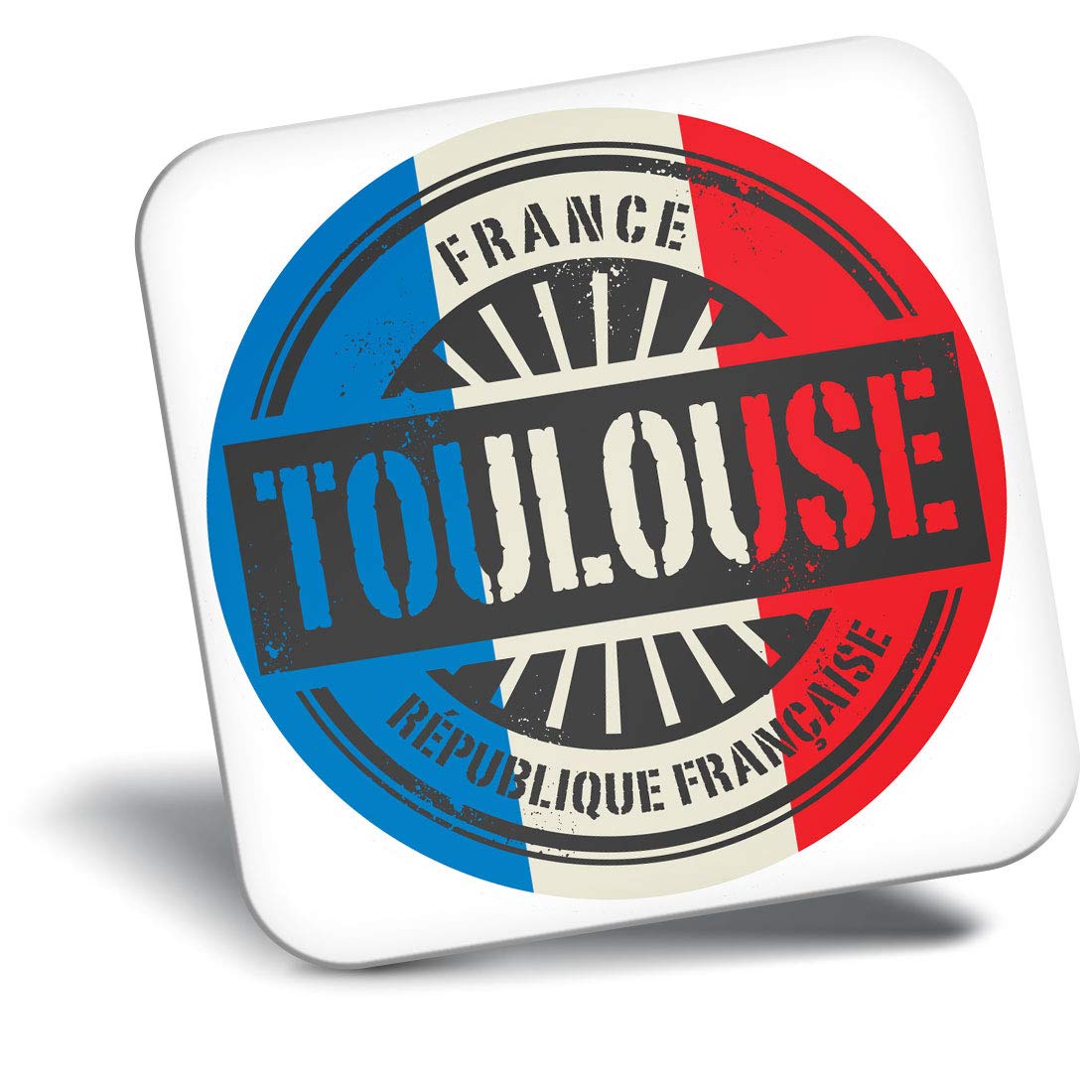 Destination Vinyl Ltd Fridge Magnet - Toulouse France French Flag 6022