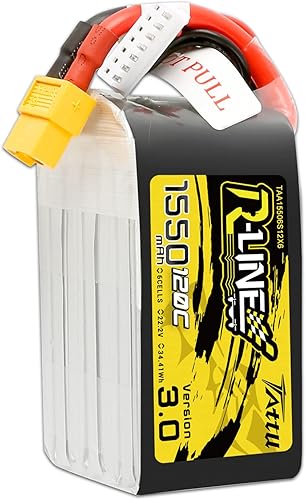 Miniatura 7 de TATTU 6S Lipo Batería R-Line Versión 3.0 1050mAh 22.2V 120C 6S1P Lipo Batería con XT60 Plug