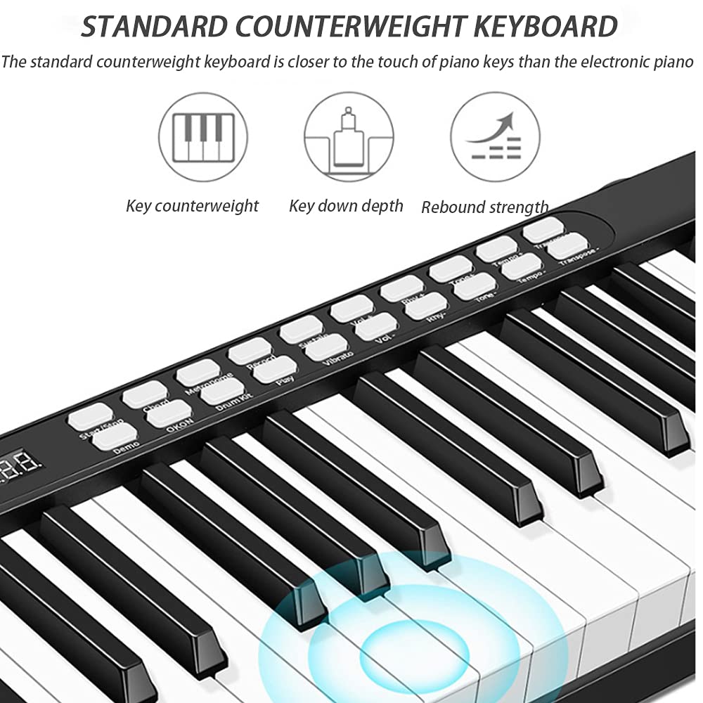88 Key Digital Electric Piano, Light and Portable Piano Keyboard