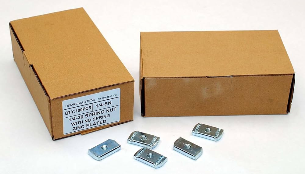 100) Strut Channel Nuts 1/4-20 No Spring Zinc Plated
