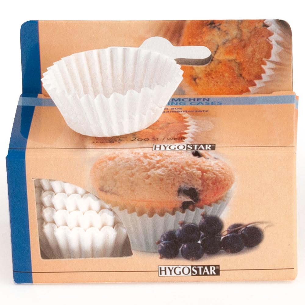 FRANZ MENSCH 2400 Stück Hygostar Muffinförmchen, weiß | Kleinpackung, Ø: 3,5cm, weiß, H: 2cm, Karton, Backkapseln,Muffin-Kapseln, Cupcakepapier