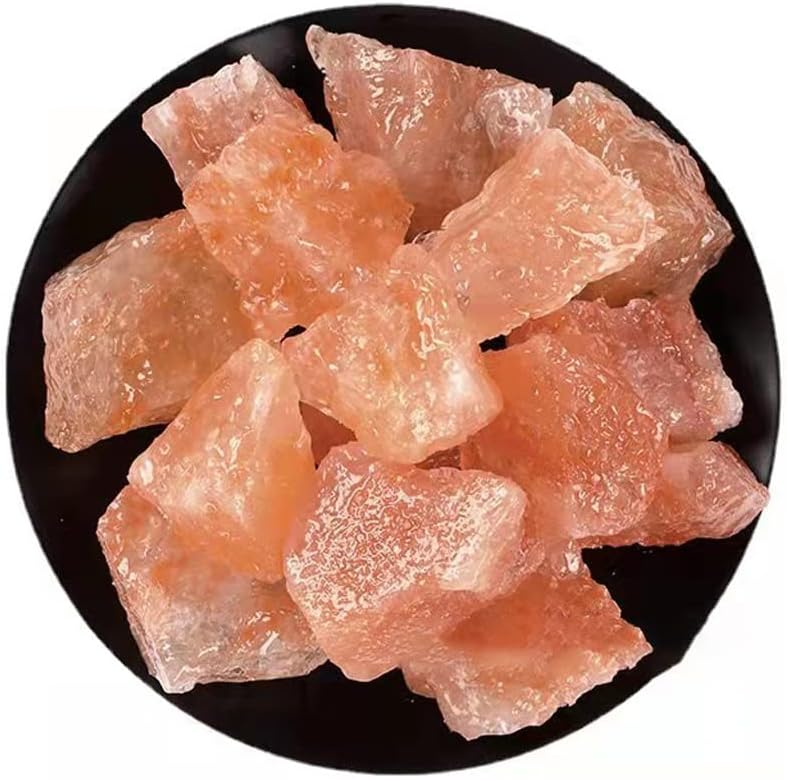 1.18 to 1.97 Inches Himalayan Pink Crystal Salt Stones, 0.22 Pounds Himalayan Pink Salt Chunks for Salt Rock Lamp,Salt Bowl,and Decorations M33, Orange