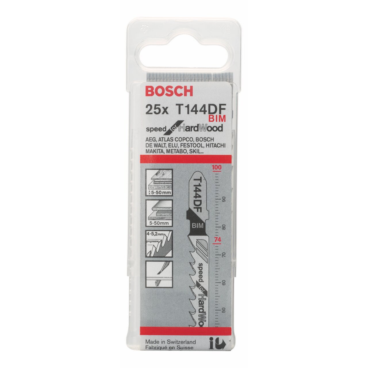 Bosch 25x Lame de scie sauteuse PRO Hardwood fast T144DF