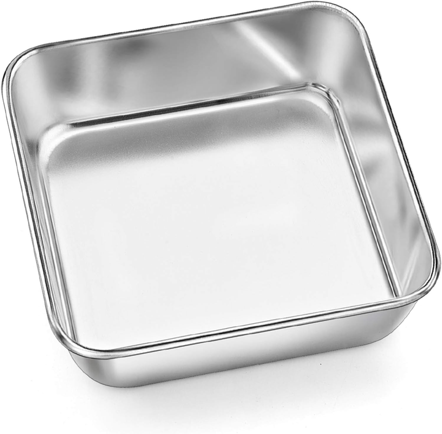 P&P CHEF 6 Inch Square Baking Cake Pan, Small Stainless
